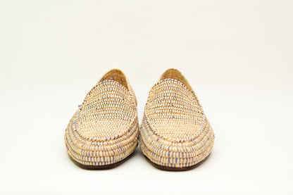 Handwoven Raffia Loafers – Moroccan Unisex Shoes – Natural Slip-On Flats – Boho Artisan Footwear