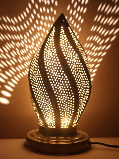 Unlacquered Brass Pierced Table Lamp Unique Design- Floor Lamp, Moroccan Lightingunique Moroccan Decor Light