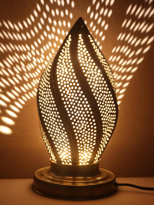 Unlacquered Brass Pierced Table Lamp Unique Design- Floor Lamp, Moroccan Lightingunique Moroccan Decor Light