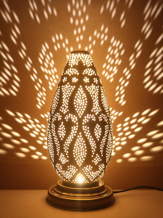 Unlacquered Brass Pierced Table Lamp Unique Design- Floor Lamp, Moroccan Lightingunique Moroccan Decor Light