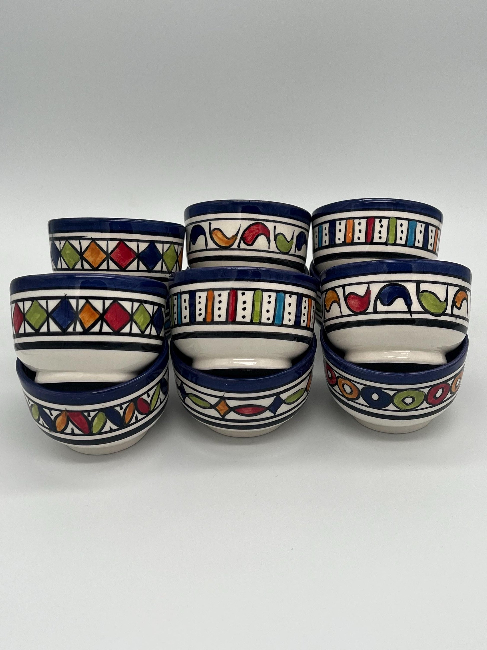 Handmade Ceramic Bowls - Unique Mother'S Day Gift Ideas, Hand-Painted Moroccan Appetizer and Dip Bowls