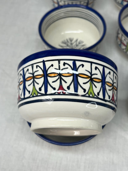 Beautiful Soup Bowl Made of Moroccan Ceramic Fes, White Clay, 13 Cm (Handmade)