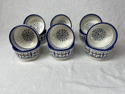 Beautiful Soup Bowl Made of Moroccan Ceramic Fes, White Clay, 13 Cm (Handmade)
