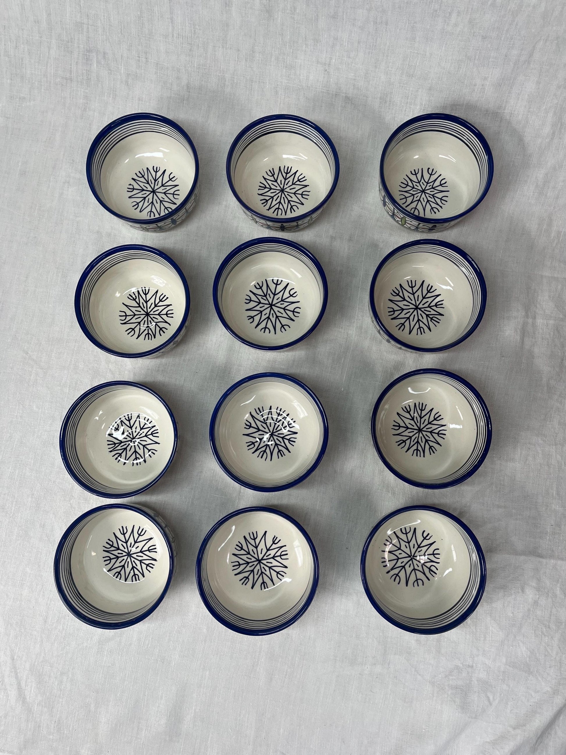 Beautiful Soup Bowl Made of Moroccan Ceramic Fes, White Clay, 13 Cm (Handmade)