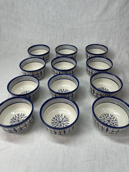 Beautiful Soup Bowl Made of Moroccan Ceramic Fes, White Clay, 13 Cm (Handmade)