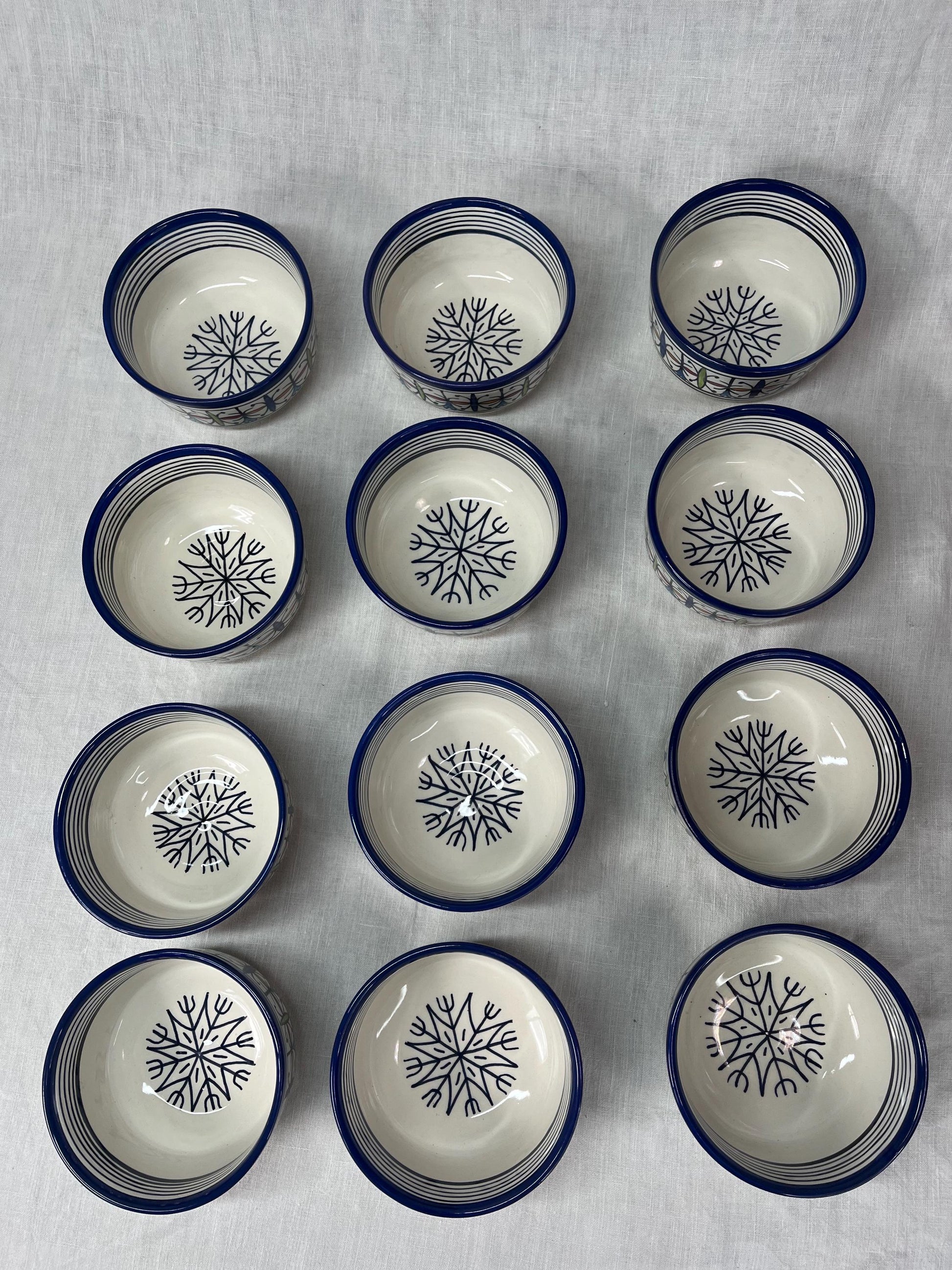 Beautiful Soup Bowl Made of Moroccan Ceramic Fes, White Clay, 13 Cm (Handmade)