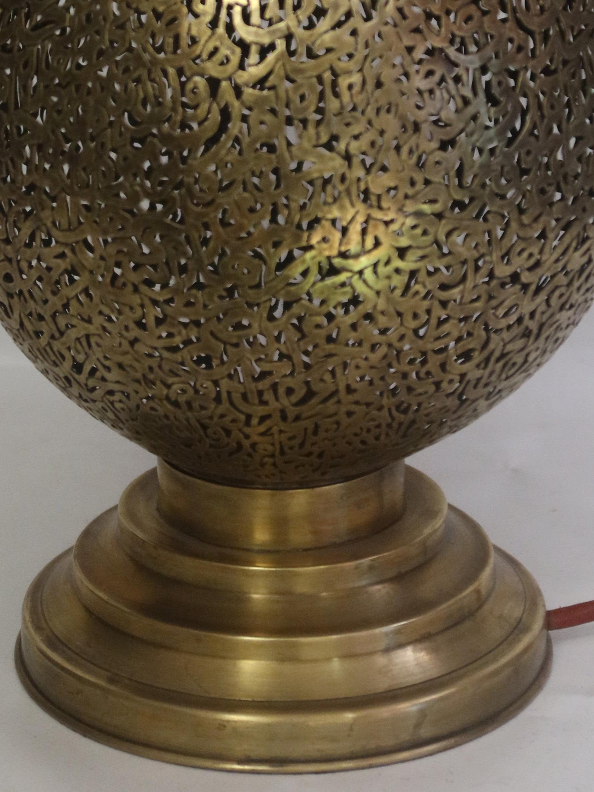 Artisan-Crafted Unlacquered Brass Table Lamp - Floor Lamp, Moroccan-Inspired Design for Stylish Interiors
