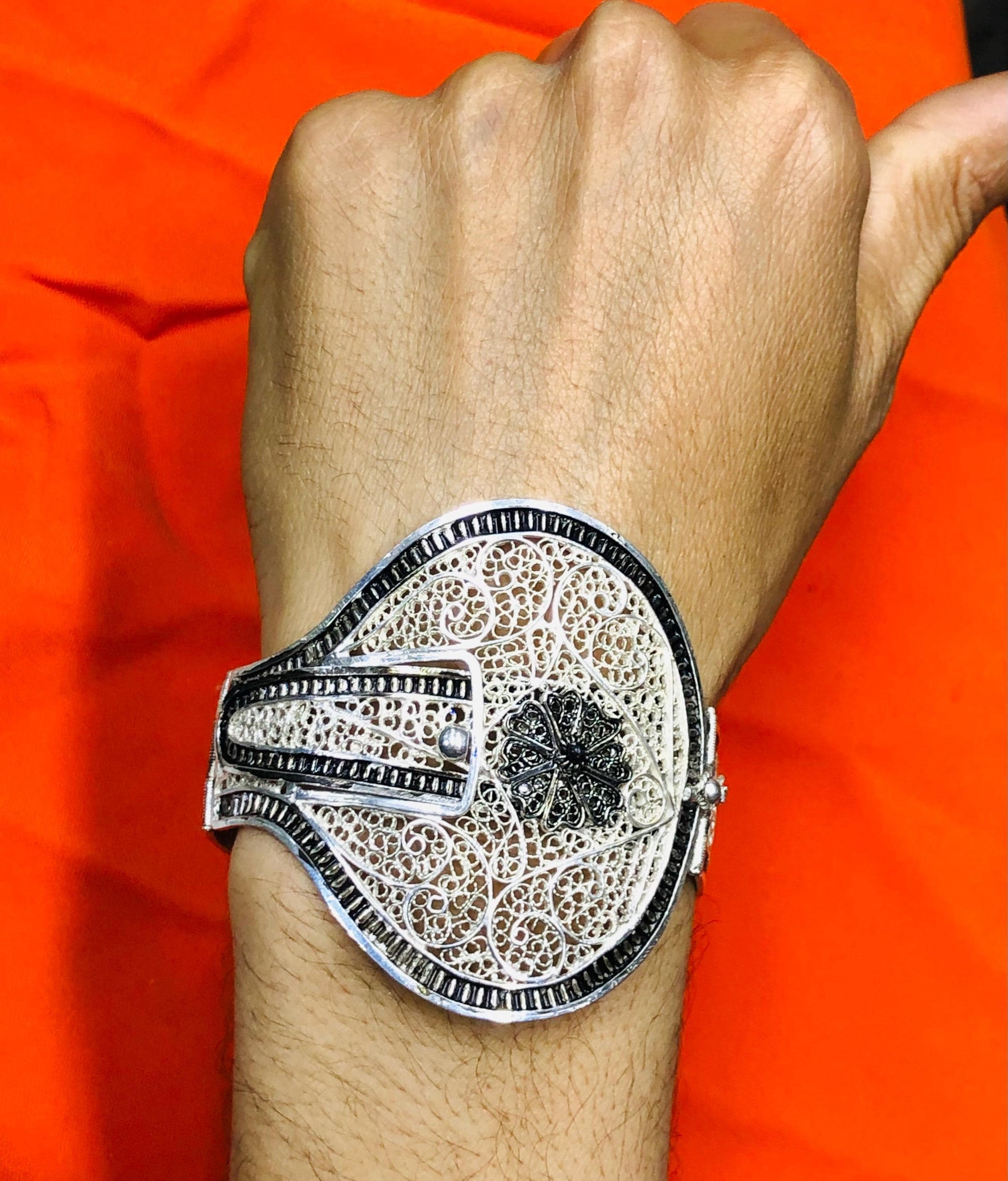 Berber Bracelet in Tuareg Silver – Ethnic Tribal Jewelry from Morocco | Berber Jewelry, Tuareg Bracelet, African Silver Bracelet