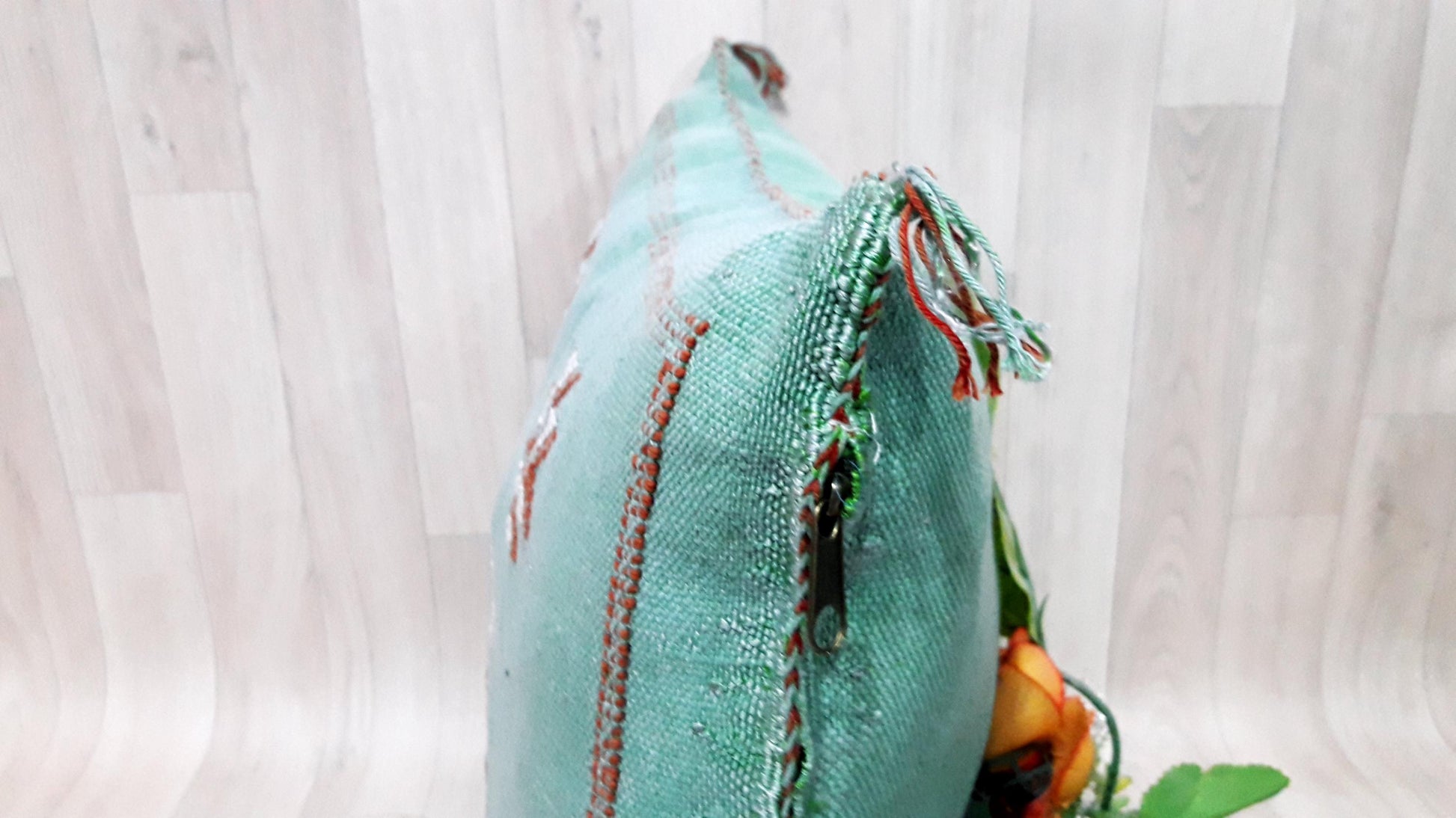 Cactus Silk Cushion Cover- Green Sabra Pillow - Handmade Morocco Cushion-Pillow Covers-Home Decor-Pillow Case-Cactus Silk Pillow-Sofa Pillow