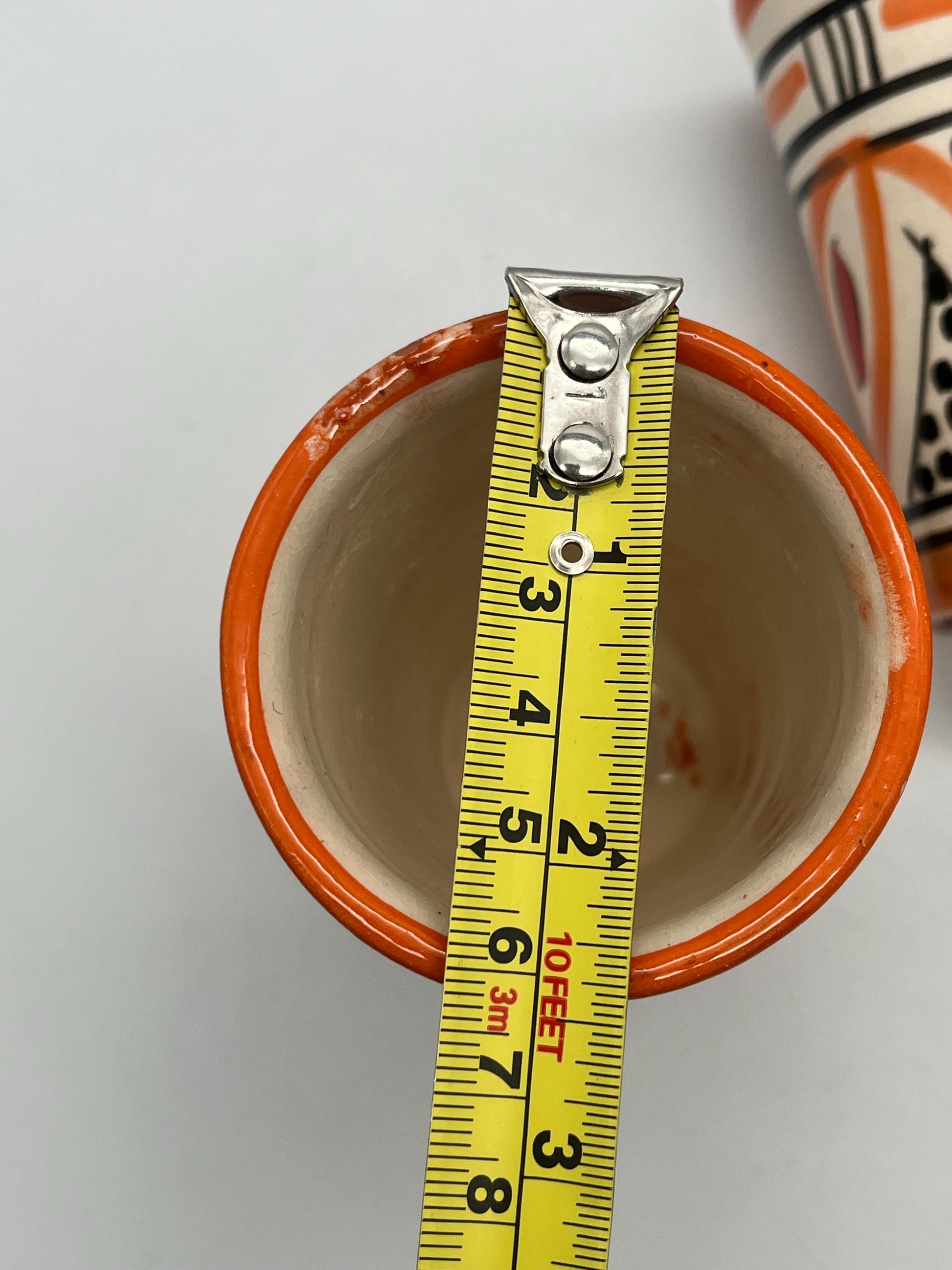 Moroccan Beldi Mug, Handmade, Boho Ceramic Tea Mug from Morocco 8 Cm