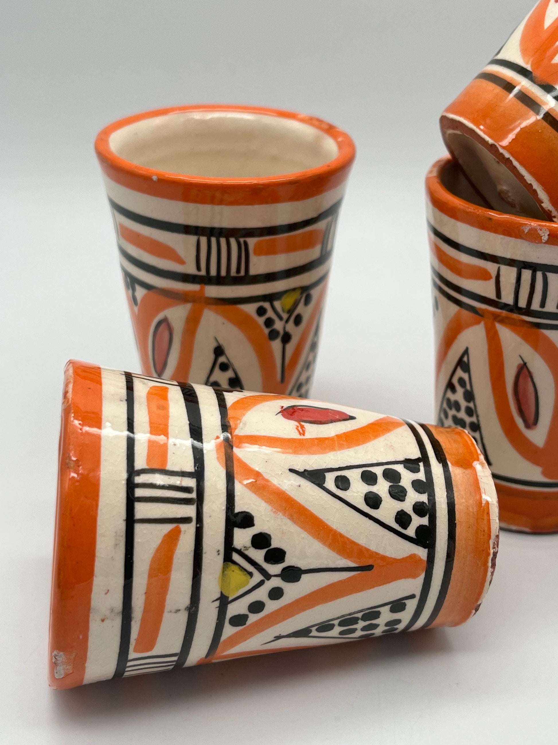 Moroccan Beldi Mug, Handmade, Boho Ceramic Tea Mug from Morocco 8 Cm