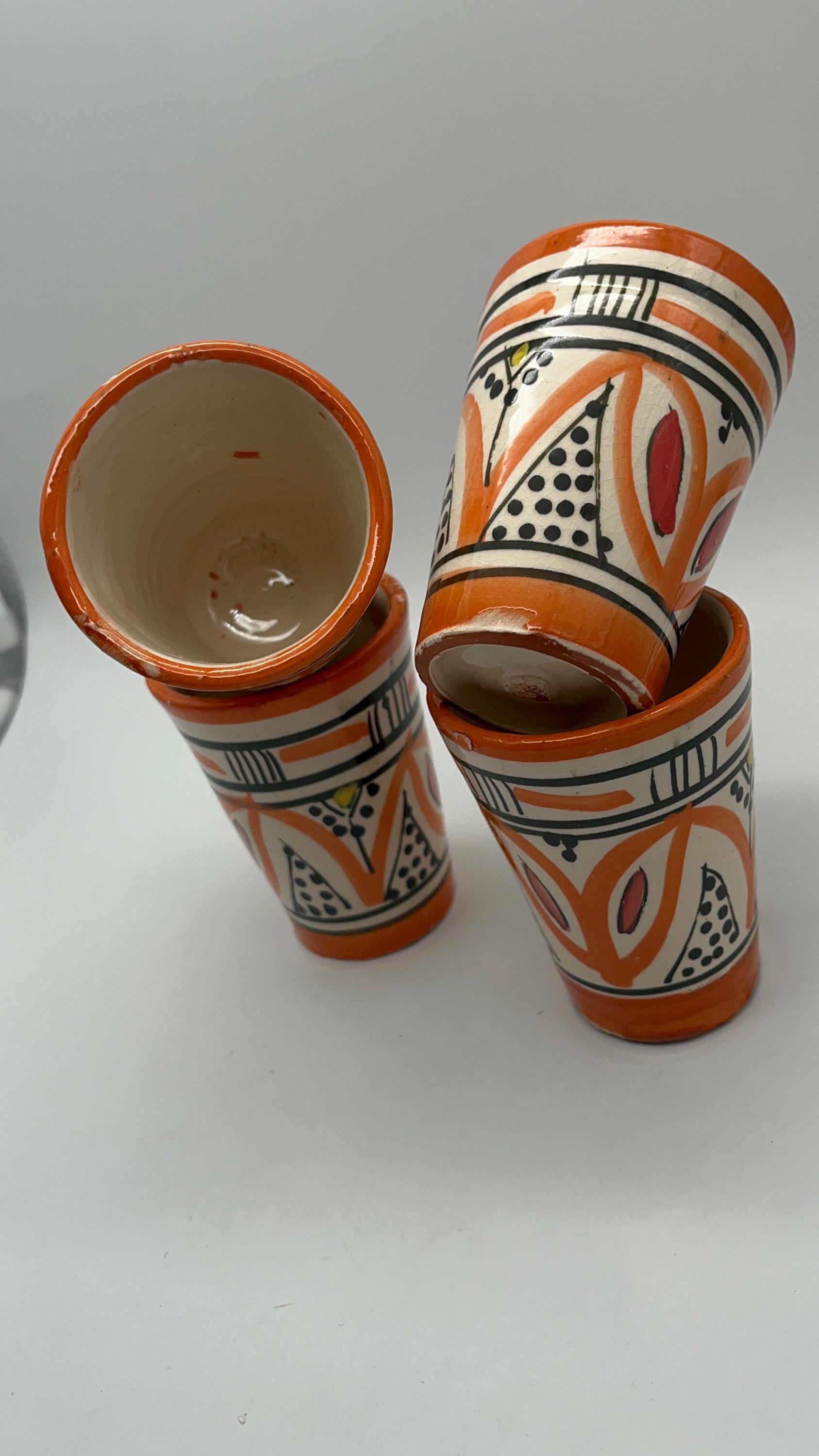 Moroccan Beldi Mug, Handmade, Boho Ceramic Tea Mug from Morocco 8 Cm