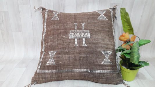 50% off Cactus Silk Pillow Cover, Moroccan Boho Throw Pillow ,Hand Woven Berber Pillow, Sabra Cactus Silk Cushion Cover,Pillow,Cushion