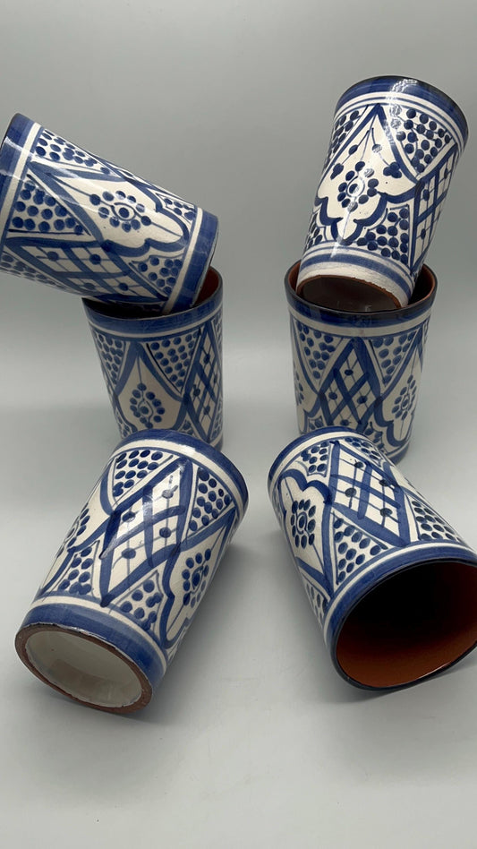 Moroccan Beldi Mug, Handmade, Boho Ceramic Tea Mug from Morocco