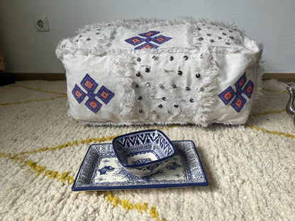 Berber Cushion Cover - Ottoman Pouf - Square Pouf - Ottoman Cushion Cover - Ottoman Pouf - Moroccan Decor - Vintage Kilim