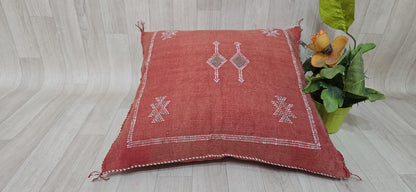 50% off Cactus Silk Pillow Cover, Moroccan Boho Throw Pillow ,Hand Woven Berber Pillow, Sabra Cactus Silk Cushion Cover,Pillow,Cushion