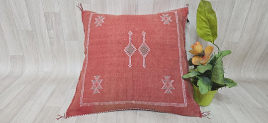 50% off Cactus Silk Pillow Cover, Moroccan Boho Throw Pillow ,Hand Woven Berber Pillow, Sabra Cactus Silk Cushion Cover,Pillow,Cushion