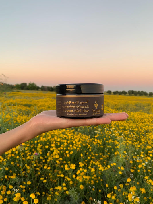 Moroccan Black Soap with Eucalyptus Perfume - Natural Organic for Face & Body, Hamam Spa Ritual, Bride Beauty Treatment