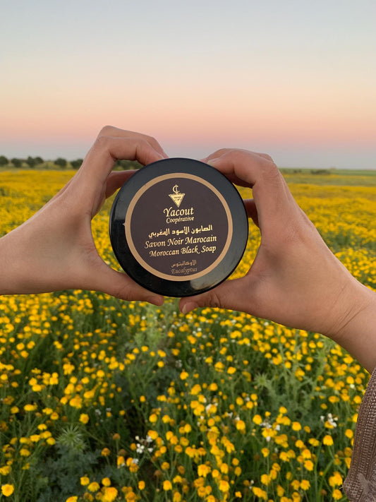 Moroccan Black Soap with Eucalyptus Perfume - Natural Organic for Face & Body, Hamam Spa Ritual, Bride Beauty Treatment