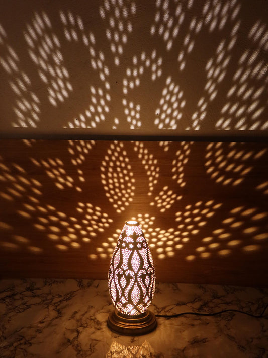 Unlacquered Brass Pierced Table Lamp Unique Design- Floor Lamp, Moroccan Lightingunique Moroccan Decor Light