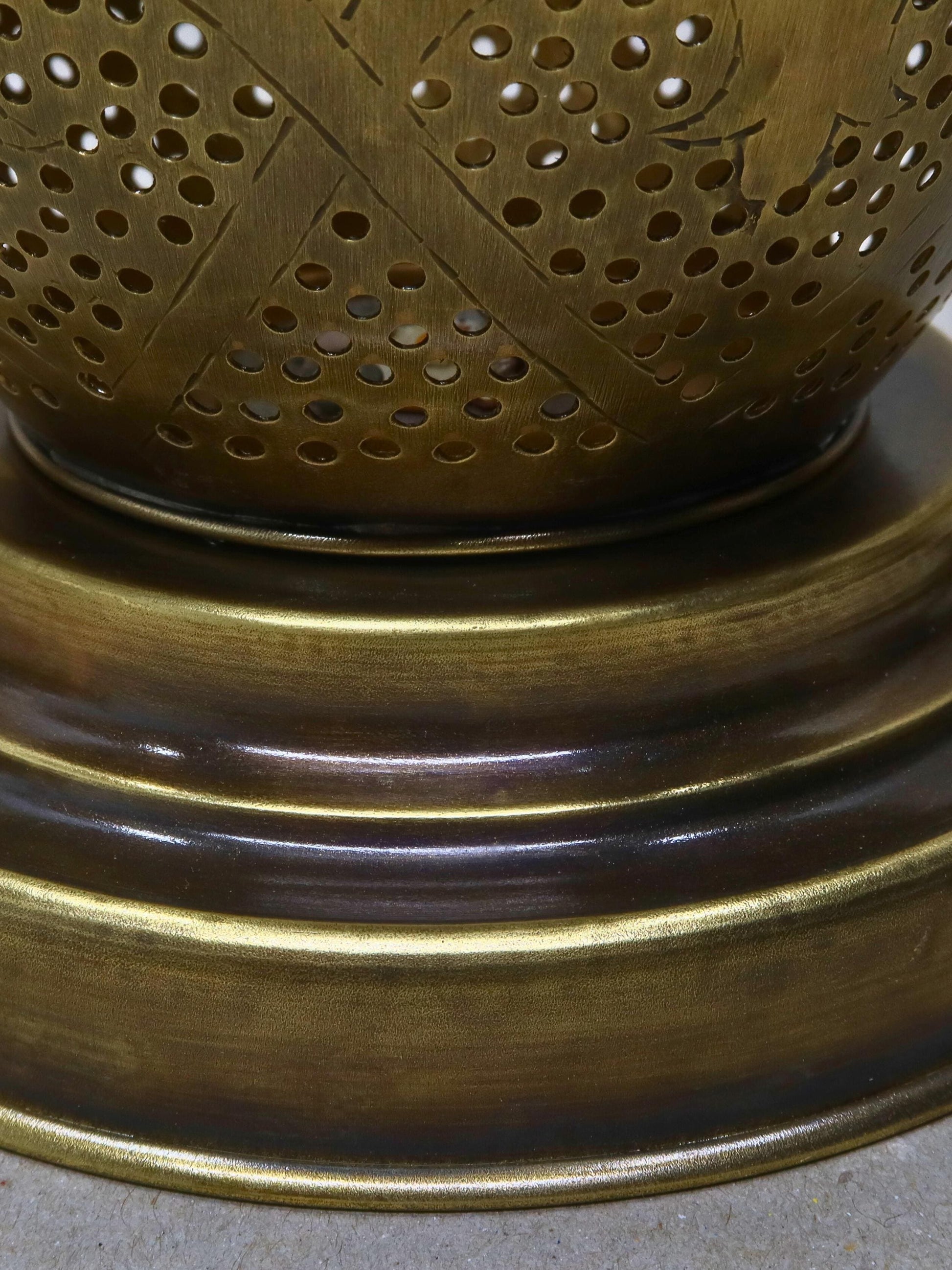 Unlacquered Brass Pierced Table Lamp Unique Design- Floor Lamp, Moroccan Lightingunique Moroccan Decor Light