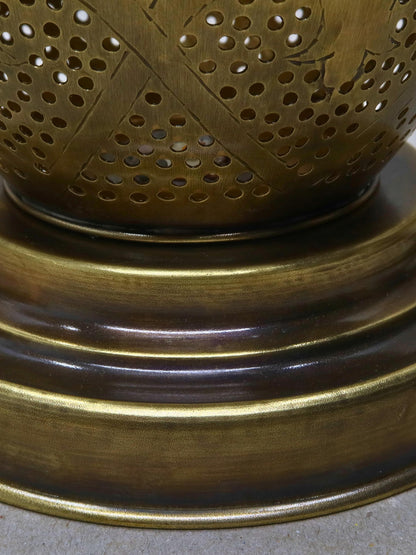 Unlacquered Brass Pierced Table Lamp Unique Design- Floor Lamp, Moroccan Lightingunique Moroccan Decor Light