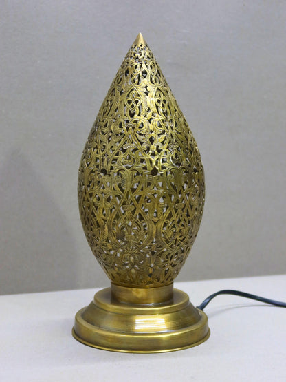 Unlacquered Brass Engraved Table Lamp - Floor Lamp, Moroccan Decor, Moroccan Lighting