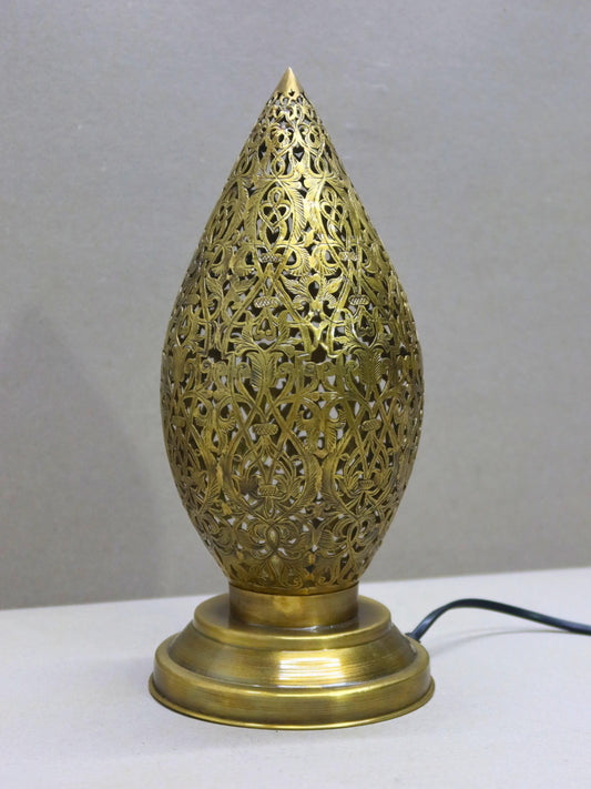 Unlacquered Brass Engraved Table Lamp - Floor Lamp, Moroccan Decor, Moroccan Lighting