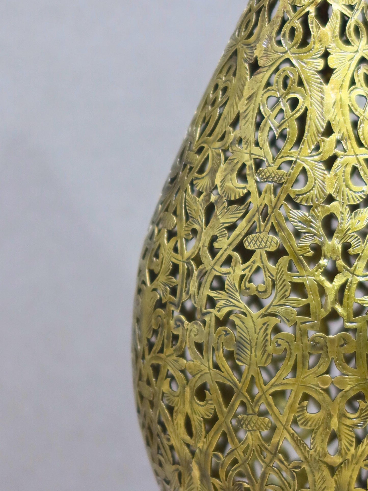 Unlacquered Brass Engraved Table Lamp - Floor Lamp, Moroccan Decor, Moroccan Lighting