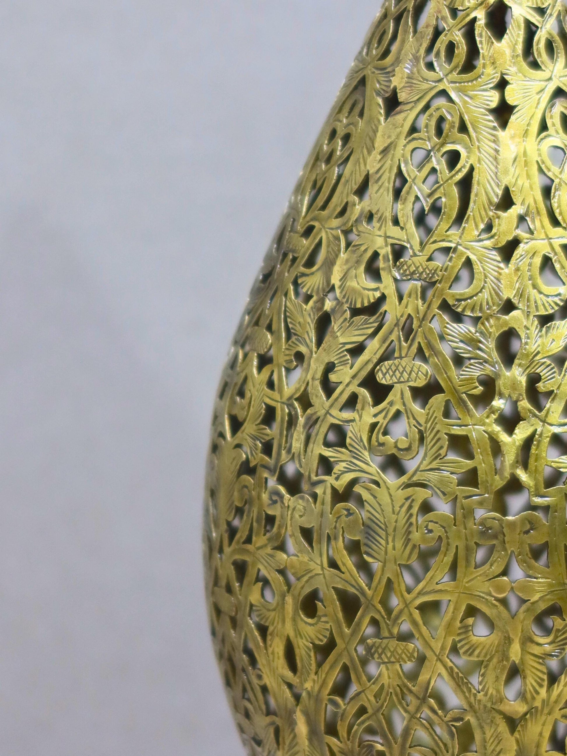 Unlacquered Brass Engraved Table Lamp - Floor Lamp, Moroccan Decor, Moroccan Lighting