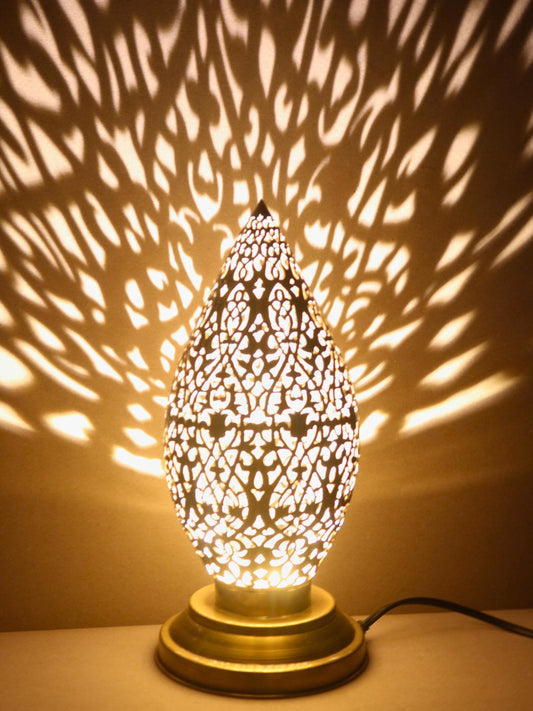 Unlacquered Brass Engraved Table Lamp - Floor Lamp, Moroccan Decor, Moroccan Lighting