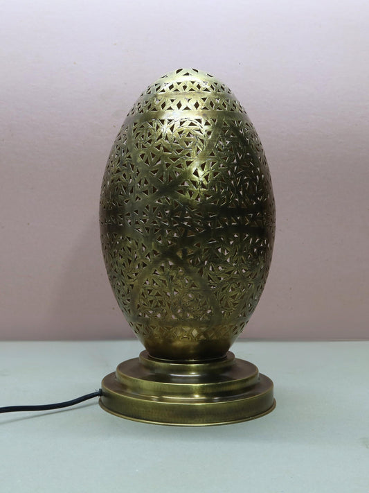 Artisan-Crafted Unlacquered Brass Table Lamp - Floor Lamp, Moroccan-Inspired Design for Stylish Interiors