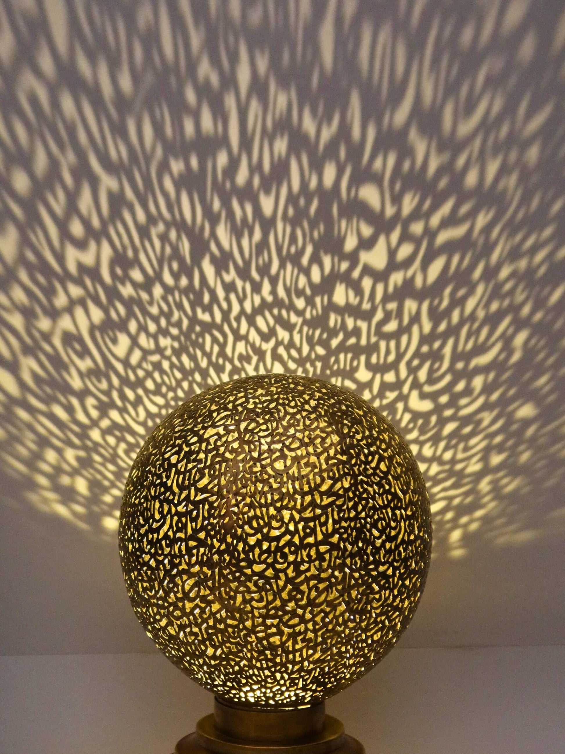 Artisan-Crafted Unlacquered Brass Table Lamp - Floor Lamp, Moroccan-Inspired Design for Stylish Interiors