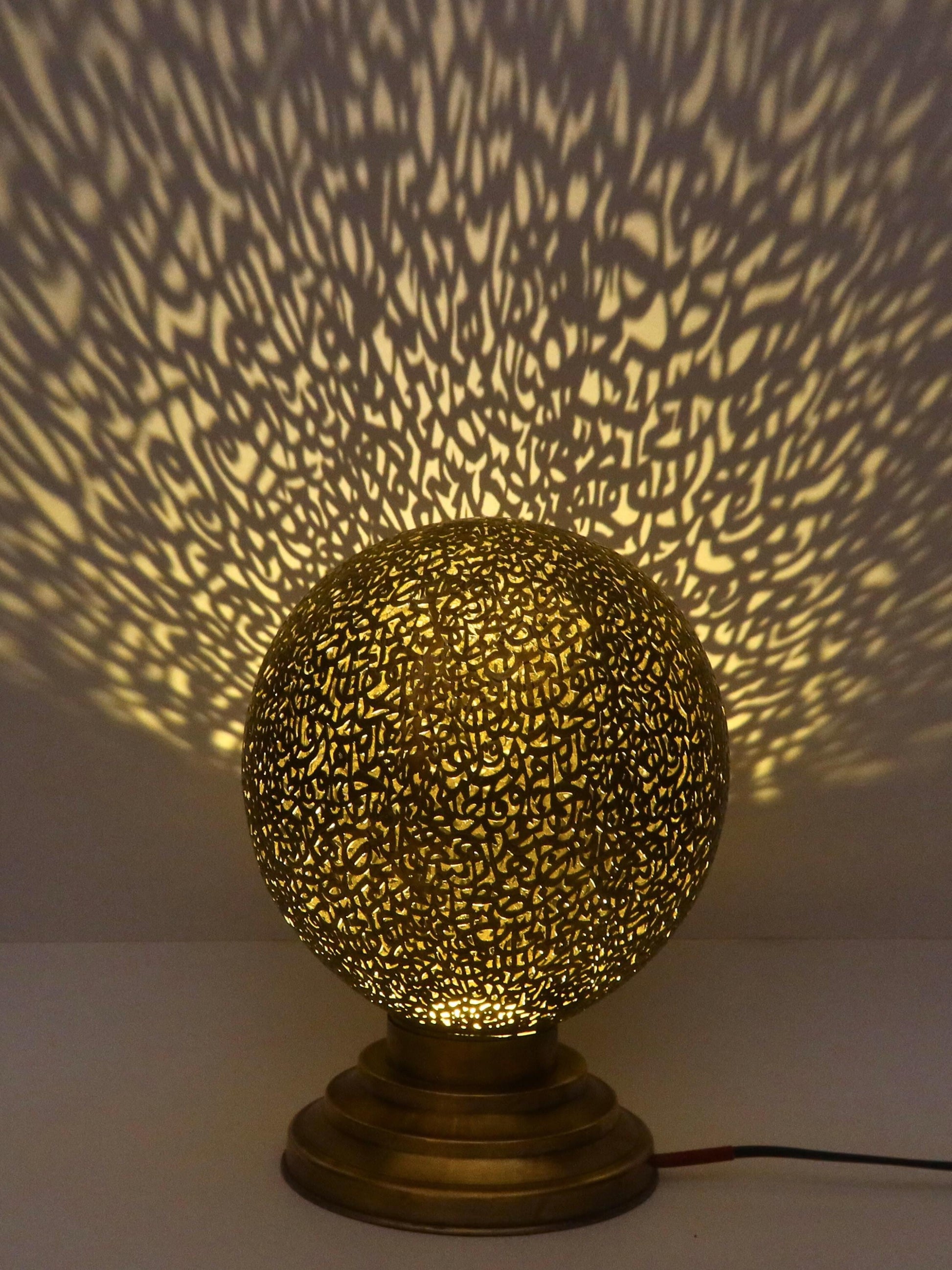 Artisan-Crafted Unlacquered Brass Table Lamp - Floor Lamp, Moroccan-Inspired Design for Stylish Interiors